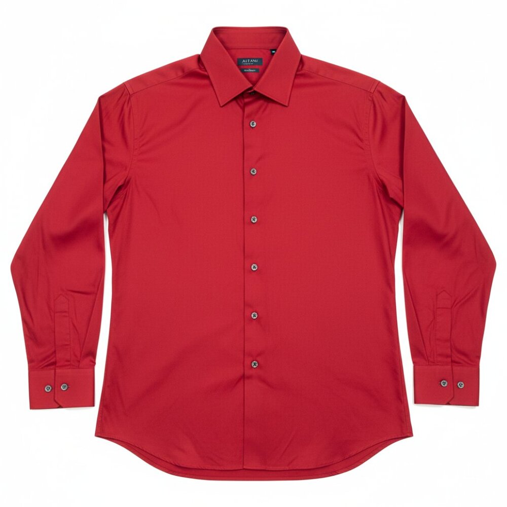 Alfani Men Slim-Fit Stretch Red Long-Sleeve Dress Shirt 16-16.5 32/33 L